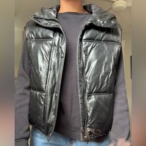 Zara Black Faux Leather Vest